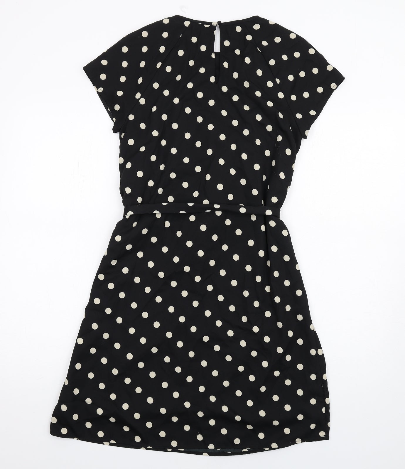 VERO MODA Womens Black Polka Dot Polyester A-Line Size XS Round Neck Button
