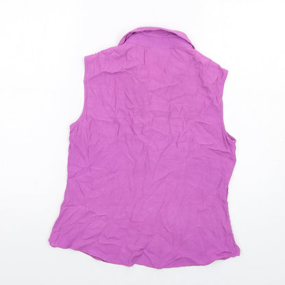 Womens UK Size 12 Wallis Purple Basic Button-Up