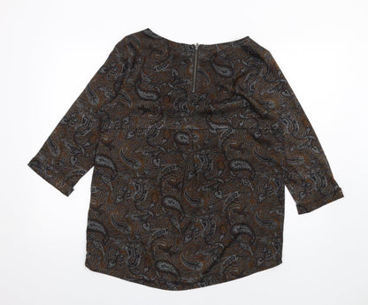 Womens UK Size 12 Selected Femme Brown Basic T-Shirt