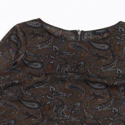 Womens UK Size 12 Selected Femme Brown Basic T-Shirt