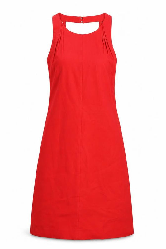 Great Plains Womens Red Polyester A-Line Size 10 Scoop Neck Zip