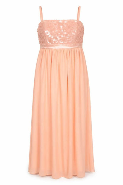 Coast Womens Pink Polyester Maxi Size 10 Square Neck Zip - Sequins
