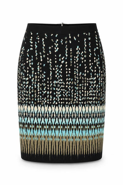 Ann Taylor Womens Multicoloured Geometric Cotton Straight & Pencil Skirt Size 4 Zip