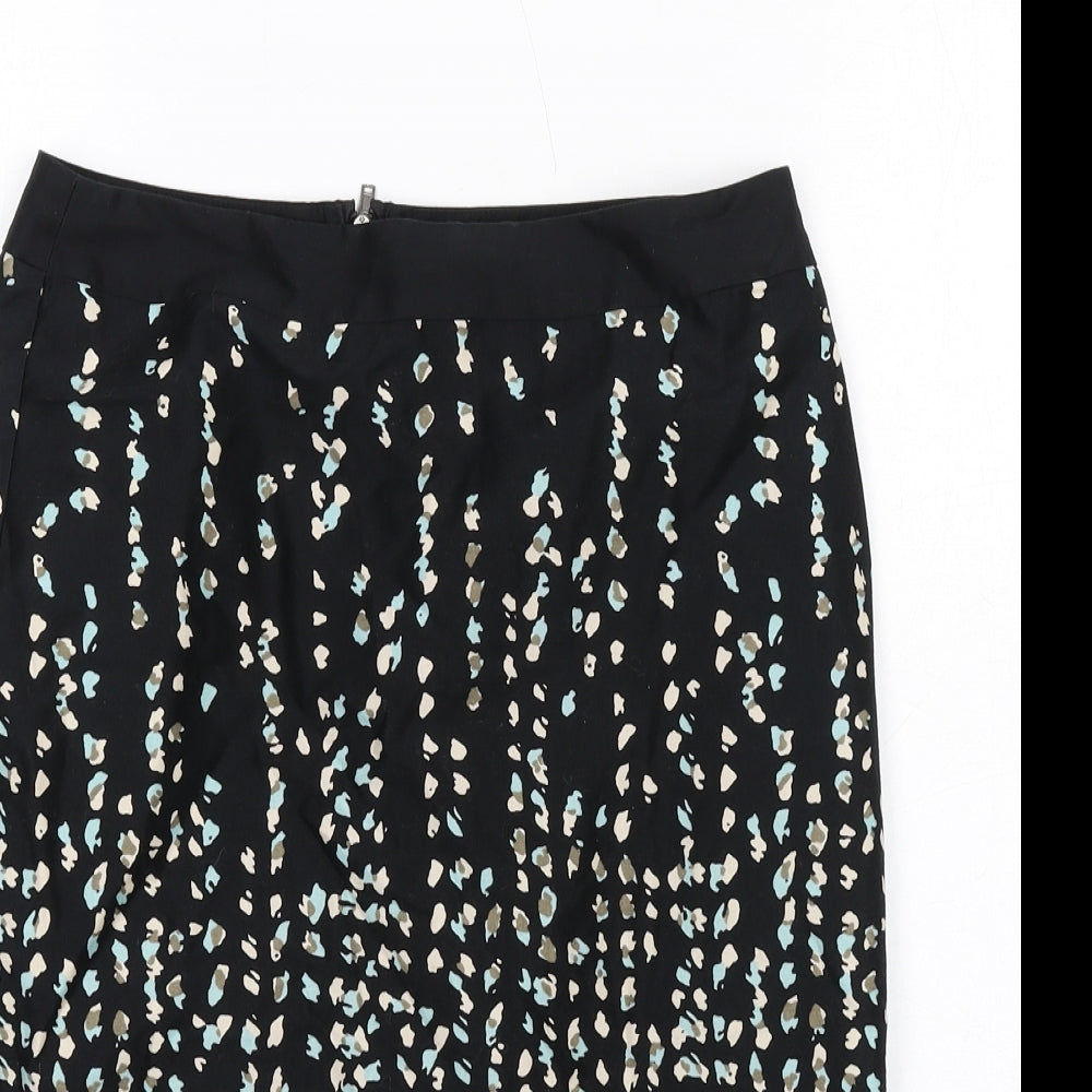 Ann Taylor Womens Multicoloured Geometric Cotton Straight & Pencil Skirt Size 4 Zip