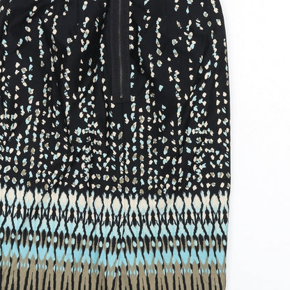 Ann Taylor Womens Multicoloured Geometric Cotton Straight & Pencil Skirt Size 4 Zip