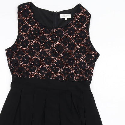 Apricot Womens Black Polyester A-Line Size 14 Round Neck Zip