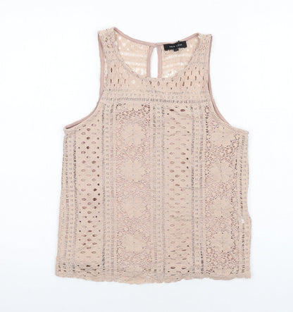 Womens UK Size 8 New Look Beige Basic Tank