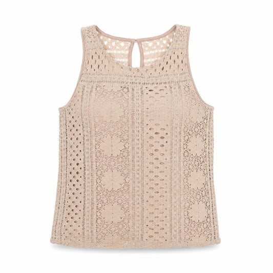 Womens UK Size 8 New Look Beige Basic Tank