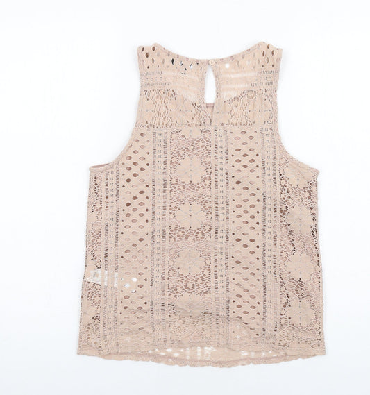 Womens UK Size 8 New Look Beige Basic Tank