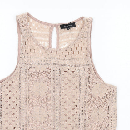 Womens UK Size 8 New Look Beige Basic Tank
