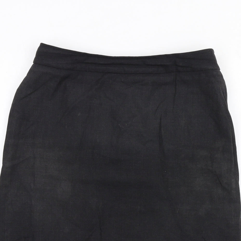 Simon Jersey Womens Grey Polyester Straight & Pencil Skirt Size 12 Zip