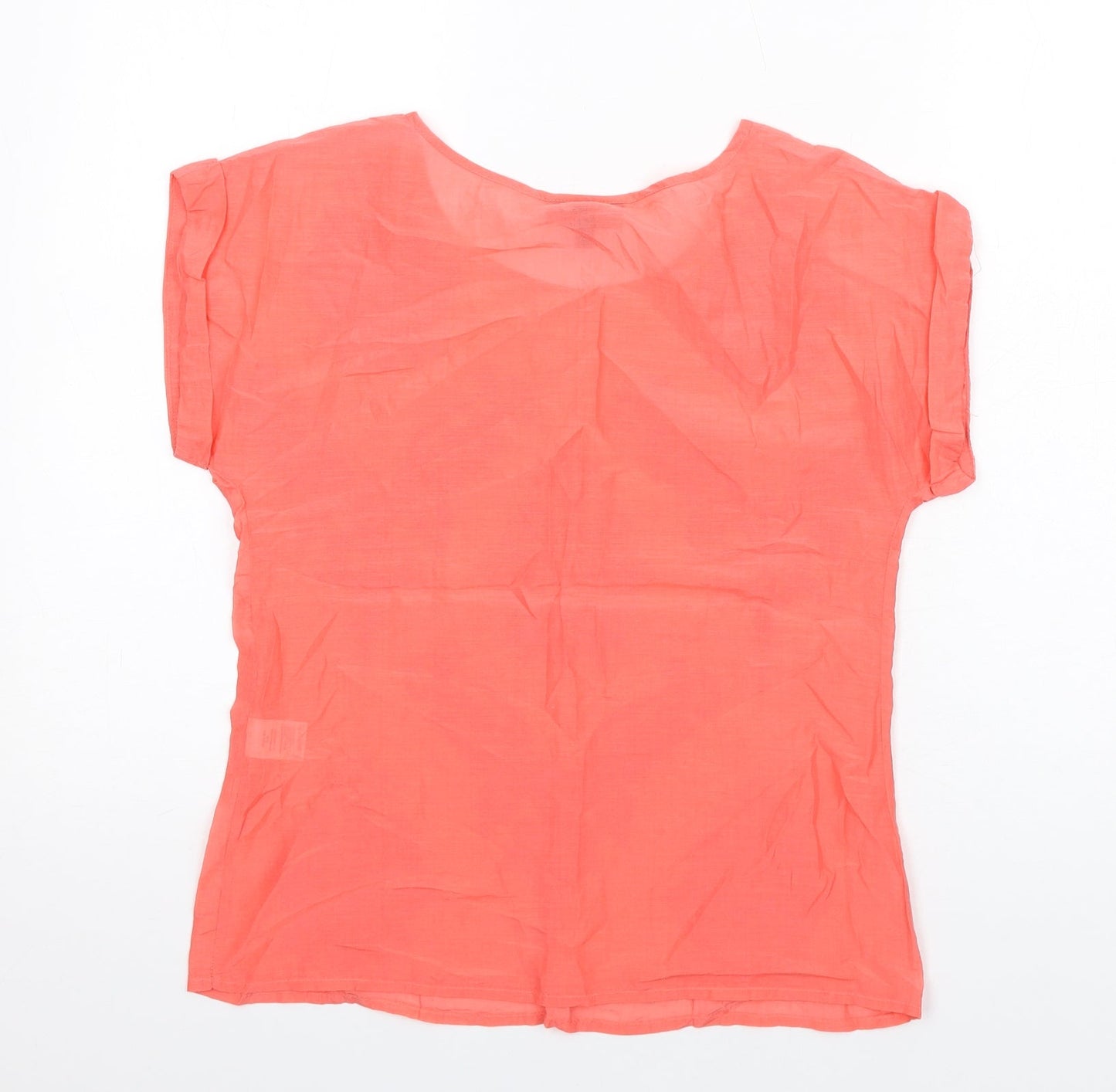 Womens UK Size 10 Warehouse Pink Basic T-Shirt