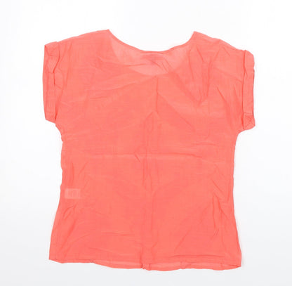 Womens UK Size 10 Warehouse Pink Basic T-Shirt