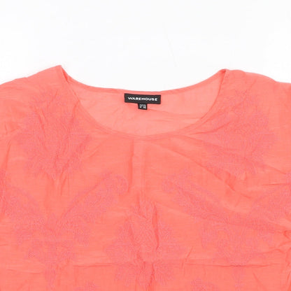 Womens UK Size 10 Warehouse Pink Basic T-Shirt