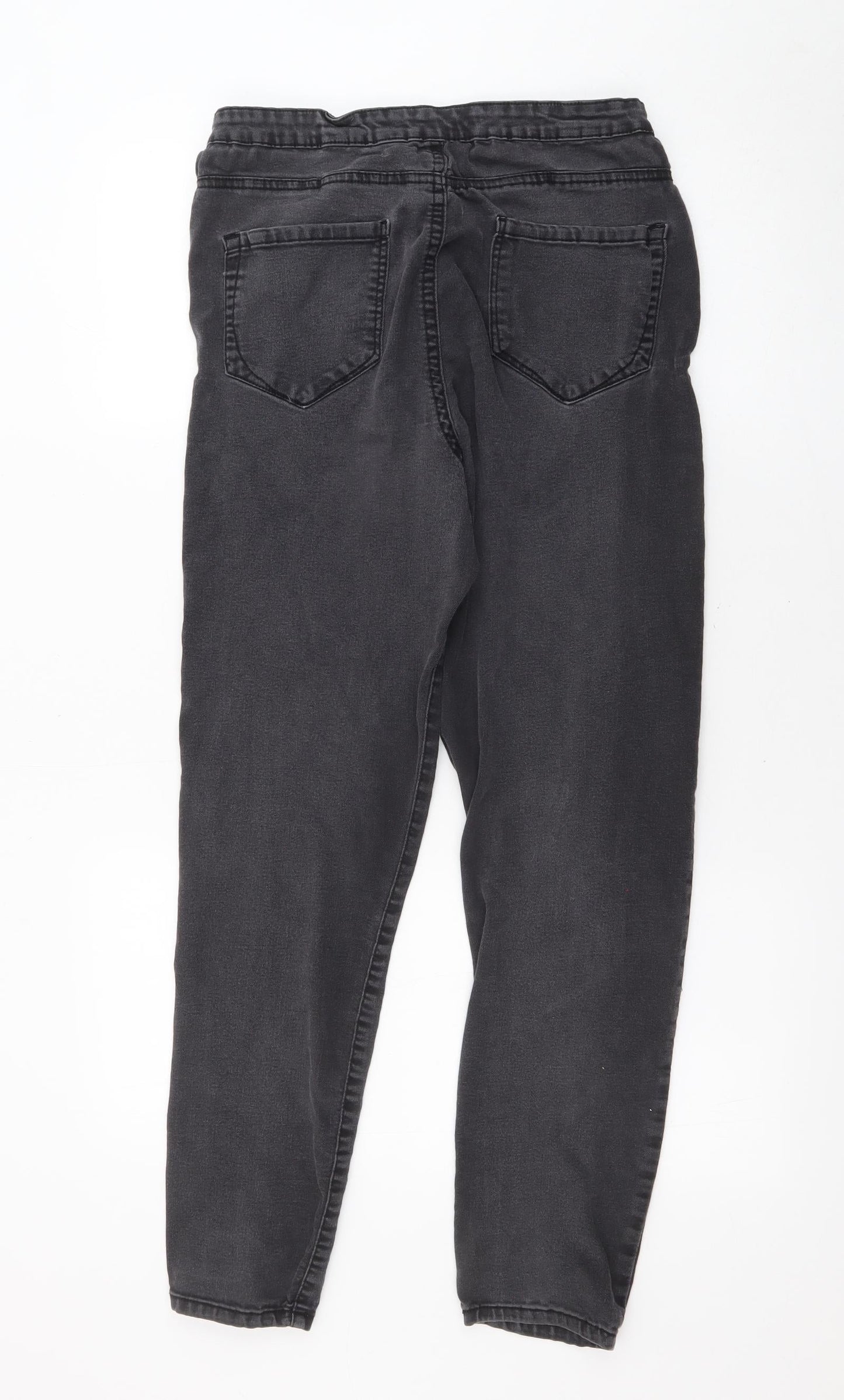 Denim & Co. Womens Black Cotton Straight Jeans Size 16 L26 in Regular Zip