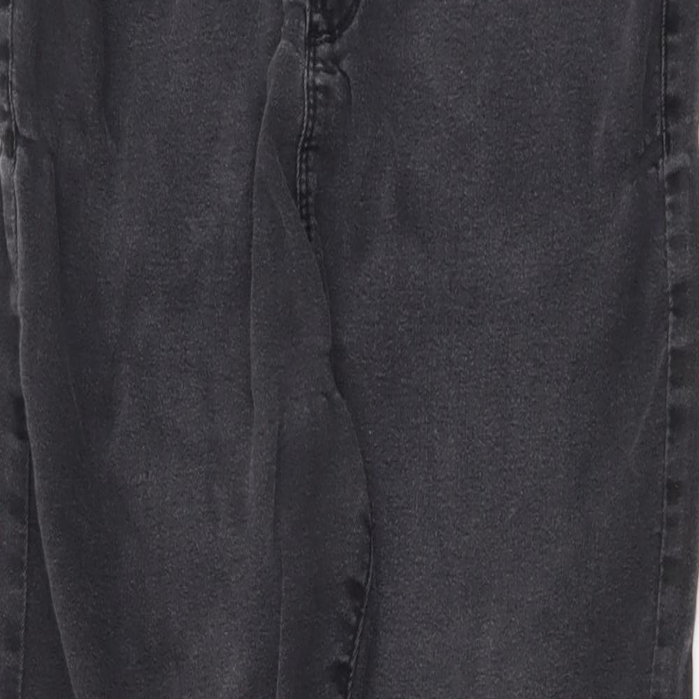 Denim & Co. Womens Black Cotton Straight Jeans Size 16 L26 in Regular Zip