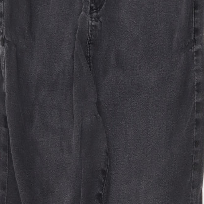 Denim & Co. Womens Black Cotton Straight Jeans Size 16 L26 in Regular Zip