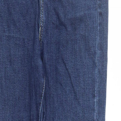 PRETTYLITTLETHING Womens Blue Cotton Skinny Jeans Size 6 L27 in Regular Zip