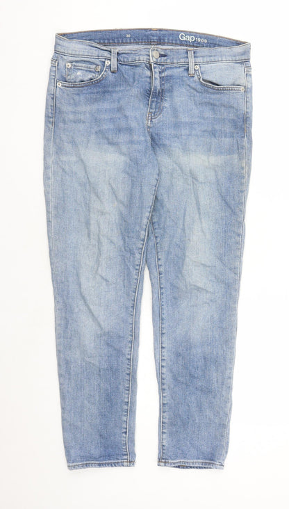 Gap Mens Blue Cotton Straight Jeans Size 34 in L27 in Regular Zip