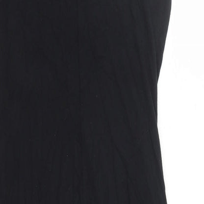 Roman Womens Black Geometric Viscose A-Line Size 10 Round Neck Pullover