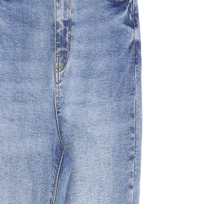 Denim & Co. Womens Blue Cotton Skinny Jeans Size 6 L26 in Regular Zip