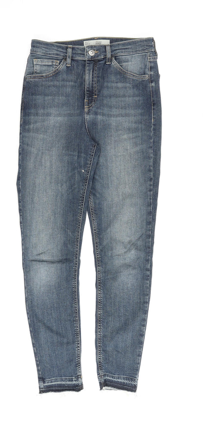 Topshop Womens Blue Cotton Skinny Jeans Size 28 in L30 in Regular Zip