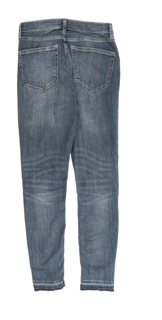 Topshop Womens Blue Cotton Skinny Jeans Size 28 in L30 in Regular Zip