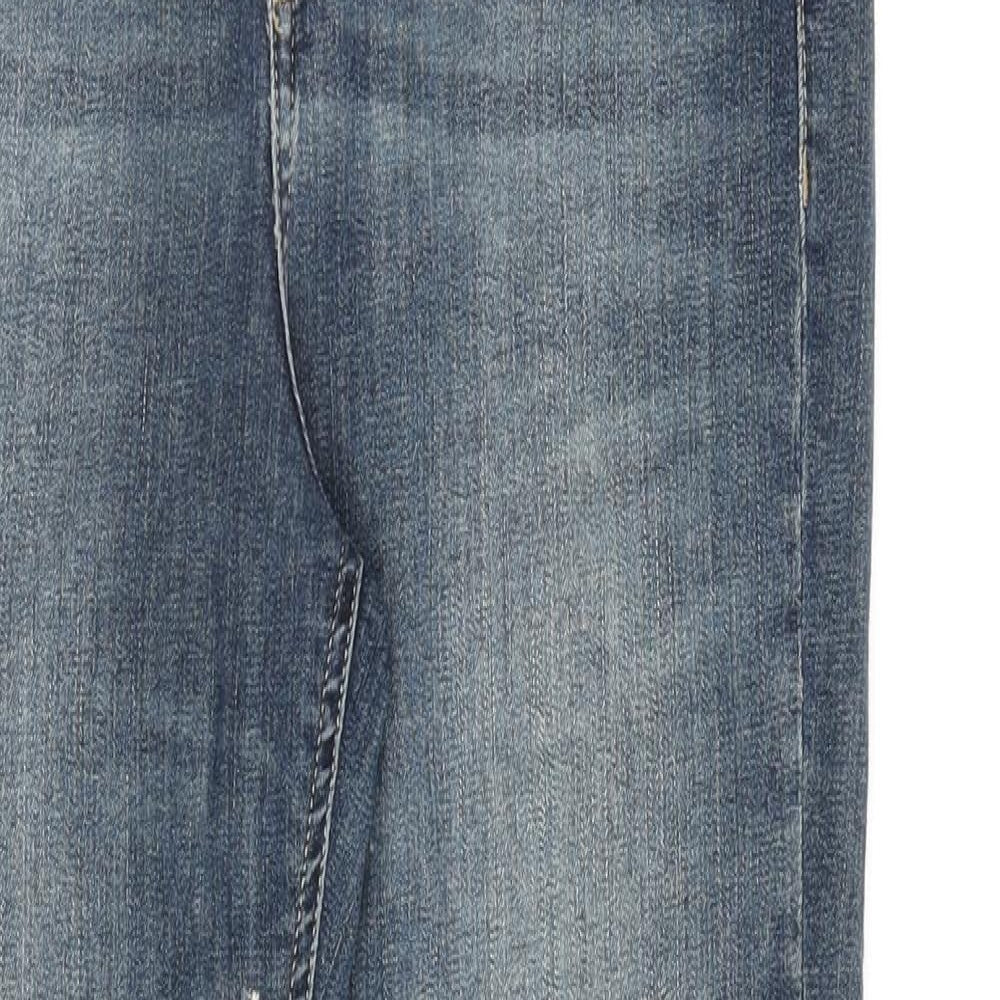 Topshop Womens Blue Cotton Skinny Jeans Size 28 in L30 in Regular Zip