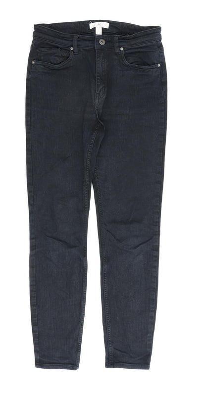 Womens UK Size 8 H&M Regular Fit Straight Black Jeans