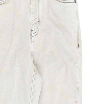 Topshop Womens Beige Cotton Straight Jeans Size 28 in L30 in Regular Zip