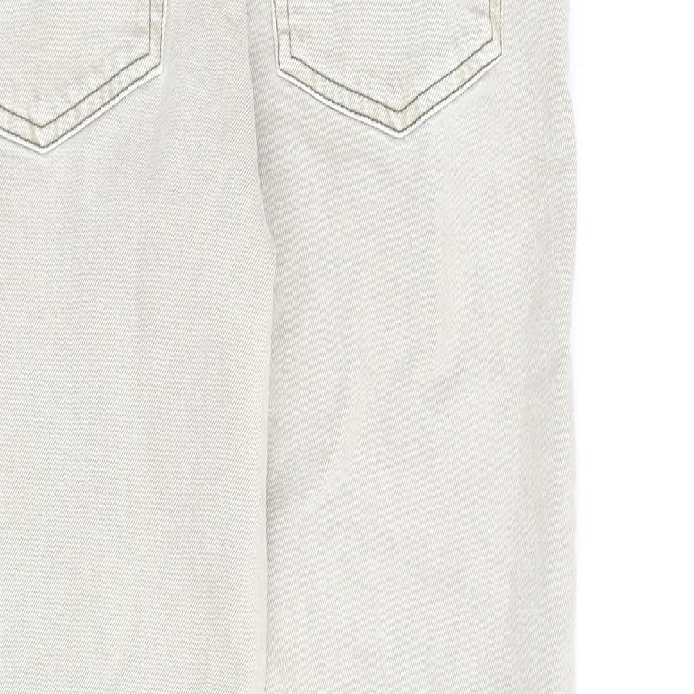 Topshop Womens Beige Cotton Straight Jeans Size 28 in L30 in Regular Zip