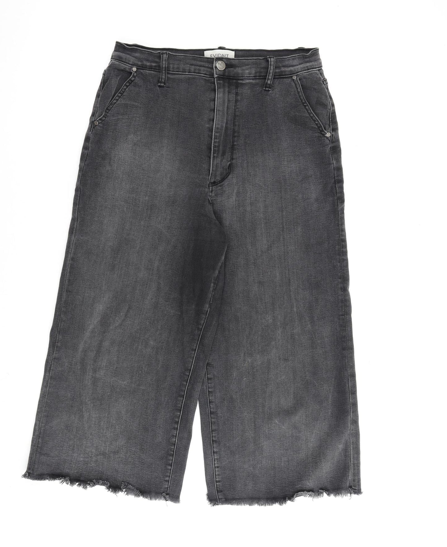 Evidnt Womens Grey Cotton Cropped Jeans Size 30 in L21 in Regular Zip
