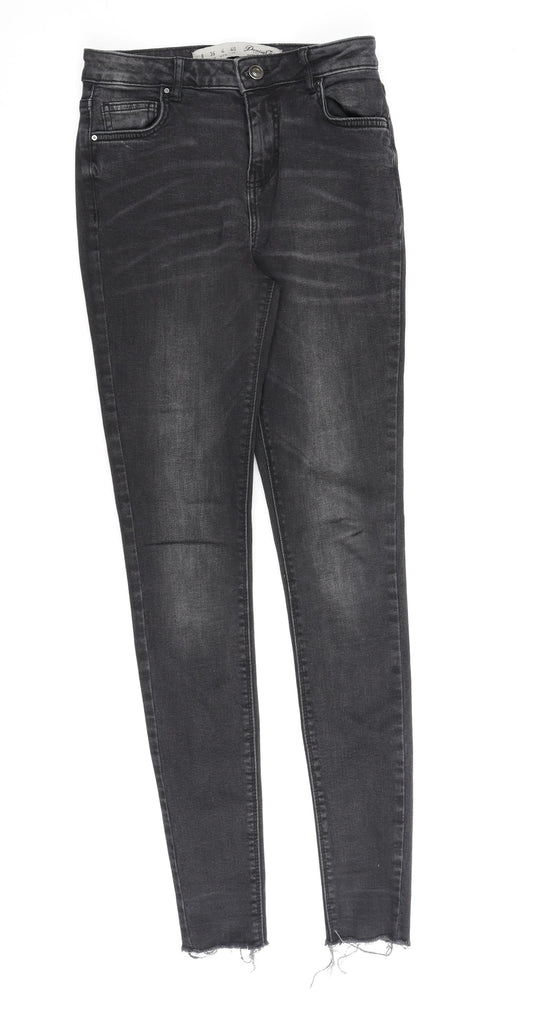 Denim & Co. Womens Grey Cotton Skinny Jeans Size 8 L30 in Regular Zip