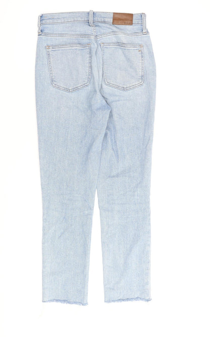 Madewell Womens Blue Cotton Straight Jeans Size 24 in L27 in Regular Zip