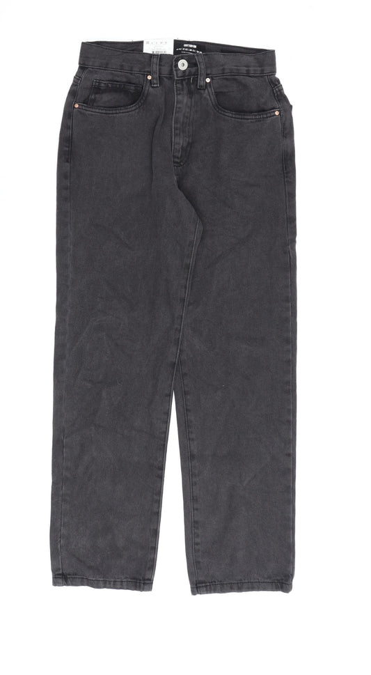 Cotton On Womens Grey Cotton Straight Jeans Size 6 L28 in Regular Zip