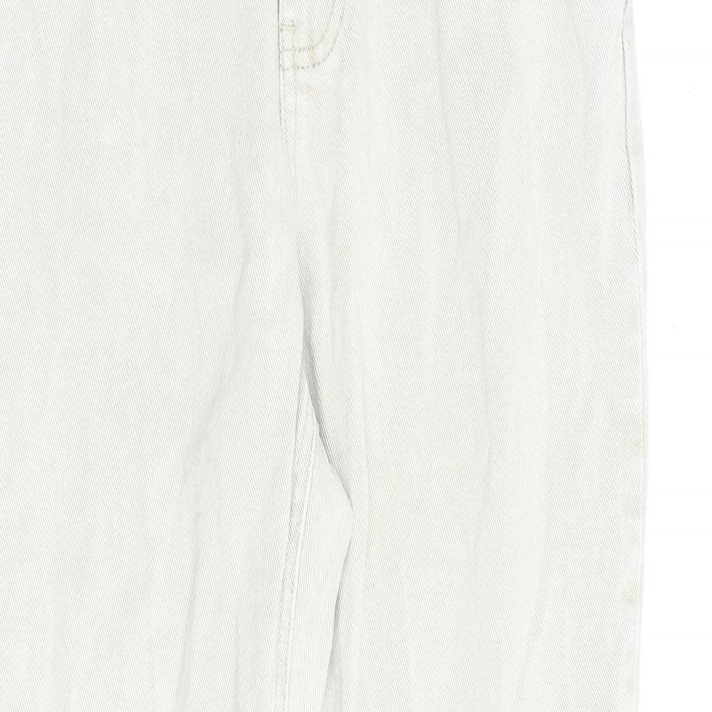 Missguided Womens Beige Cotton Straight Jeans Size 12 L28 in Regular Zip