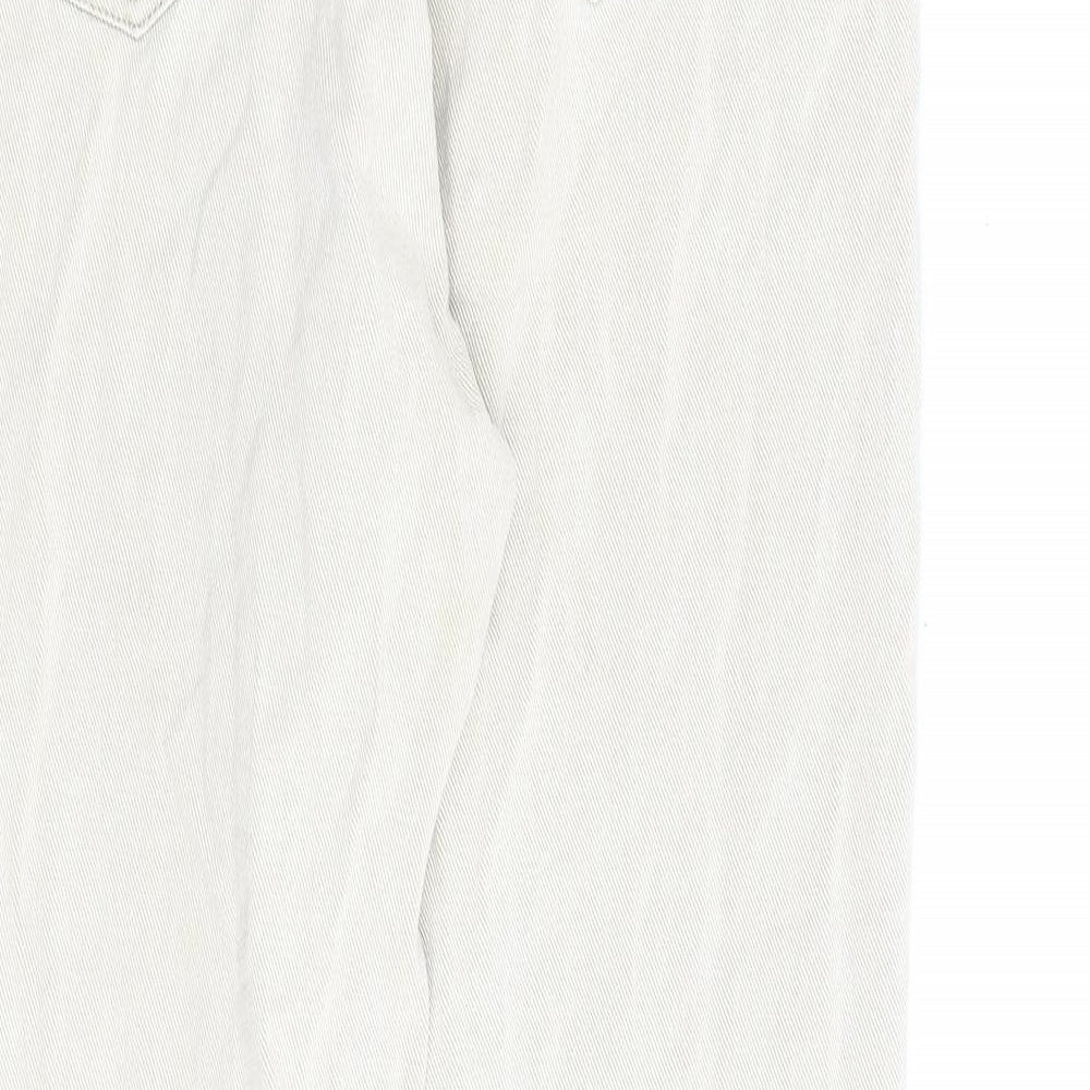 Missguided Womens Beige Cotton Straight Jeans Size 12 L28 in Regular Zip