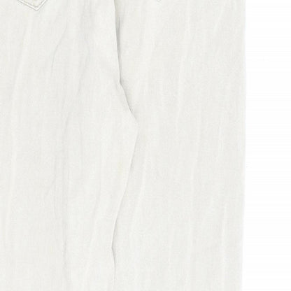 Missguided Womens Beige Cotton Straight Jeans Size 12 L28 in Regular Zip