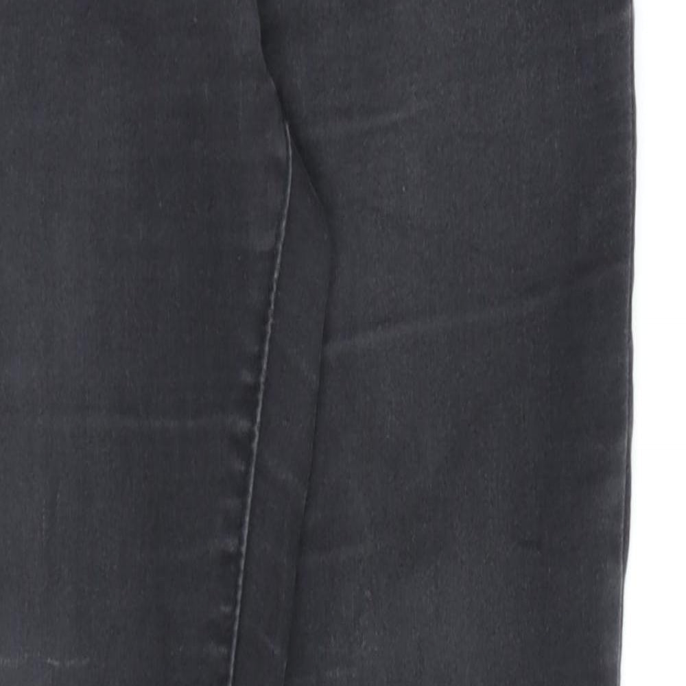 Denim & Co. Womens Grey Cotton Skinny Jeans Size 8 L28 in Regular Zip