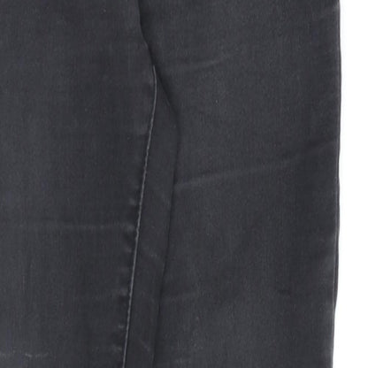 Denim & Co. Womens Grey Cotton Skinny Jeans Size 8 L28 in Regular Zip