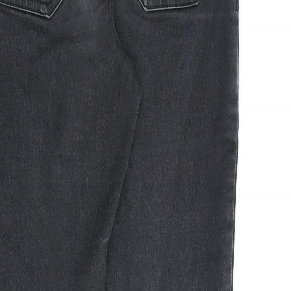 Denim & Co. Womens Grey Cotton Skinny Jeans Size 8 L28 in Regular Zip
