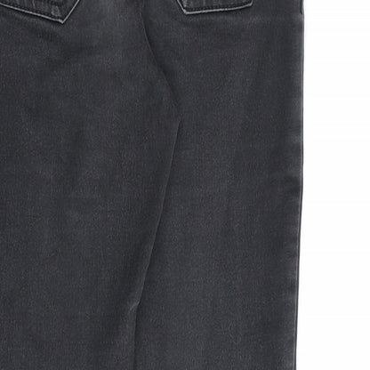 Denim & Co. Womens Grey Cotton Skinny Jeans Size 8 L28 in Regular Zip