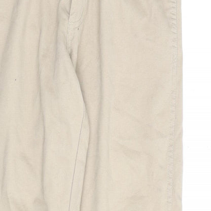 Rockport Mens Beige Cotton Trousers Size 32 in L34 in Regular Zip