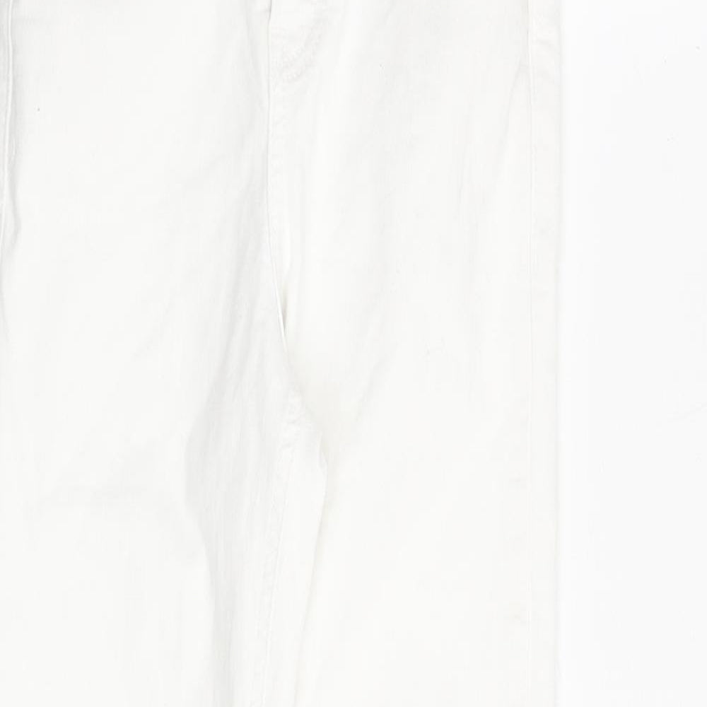Topshop Womens White Cotton Skinny Jeans Size 24 in L30 in Regular Tie