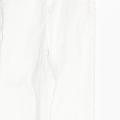 Topshop Womens White Cotton Skinny Jeans Size 24 in L30 in Regular Tie