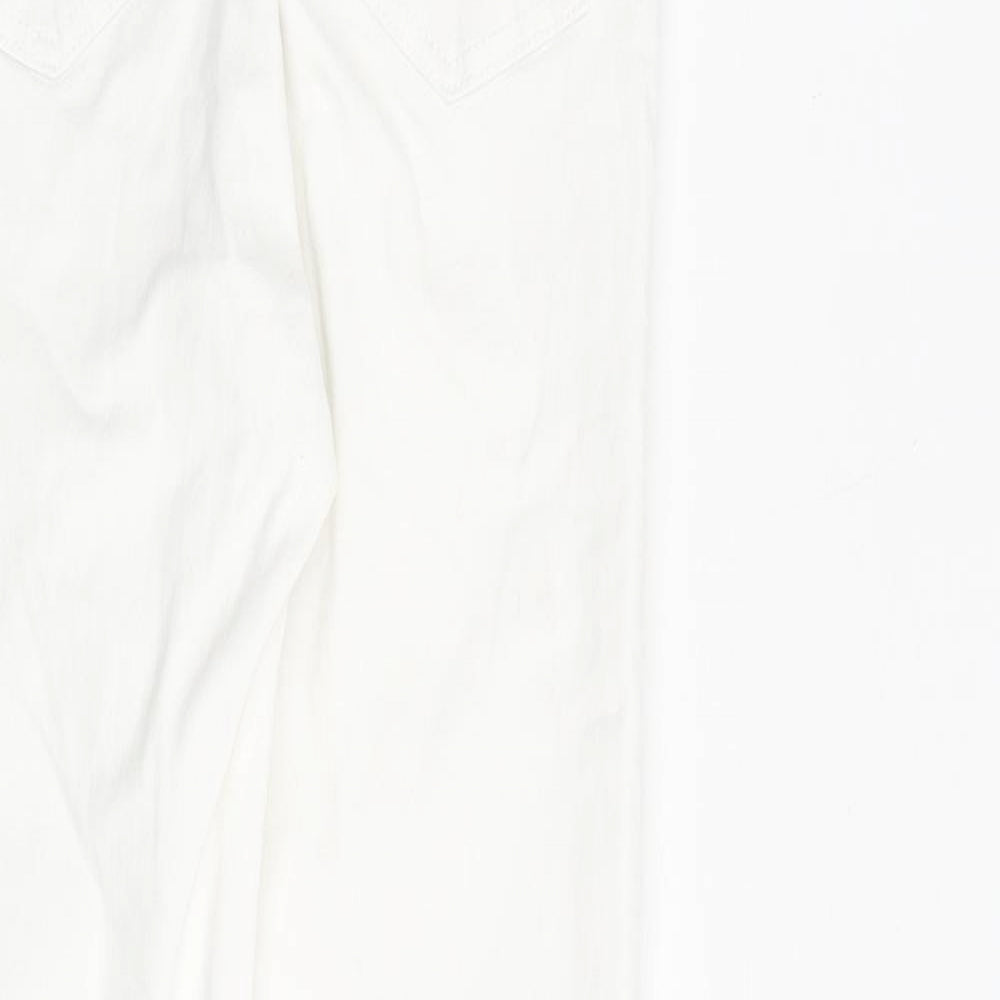 Topshop Womens White Cotton Skinny Jeans Size 24 in L30 in Regular Tie