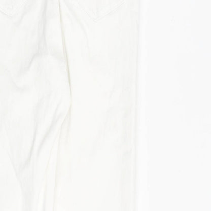 Topshop Womens White Cotton Skinny Jeans Size 24 in L30 in Regular Tie