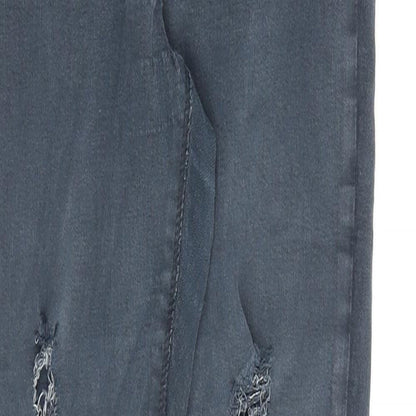 Miss Selfridge Womens Blue Cotton Skinny Jeans Size 12 L27 in Regular Zip