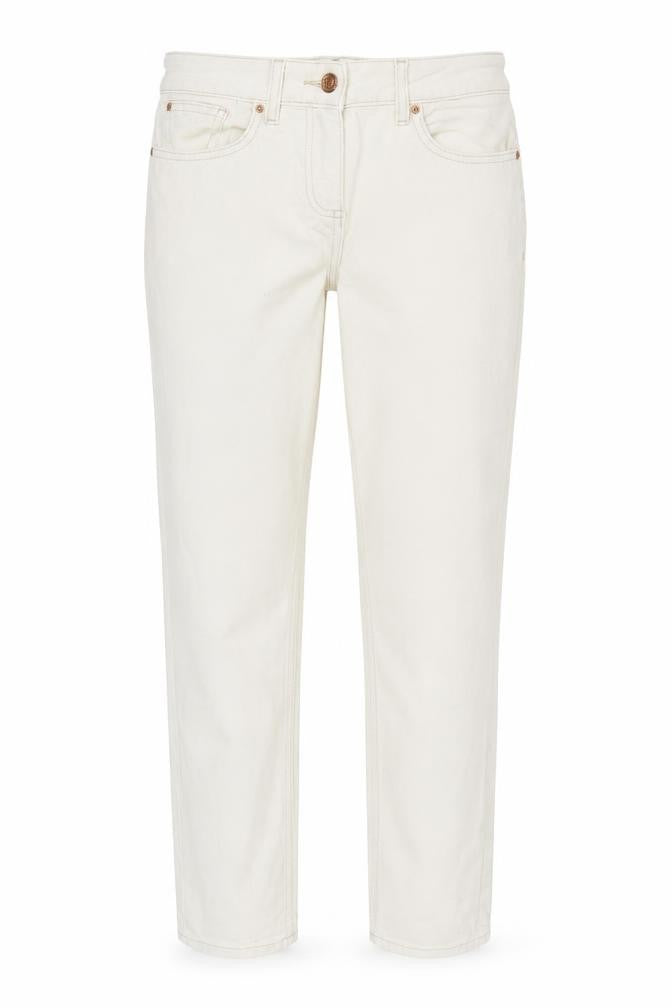 Womens UK Size 8 NEXT Regular Fit Straight Ivory Jeans