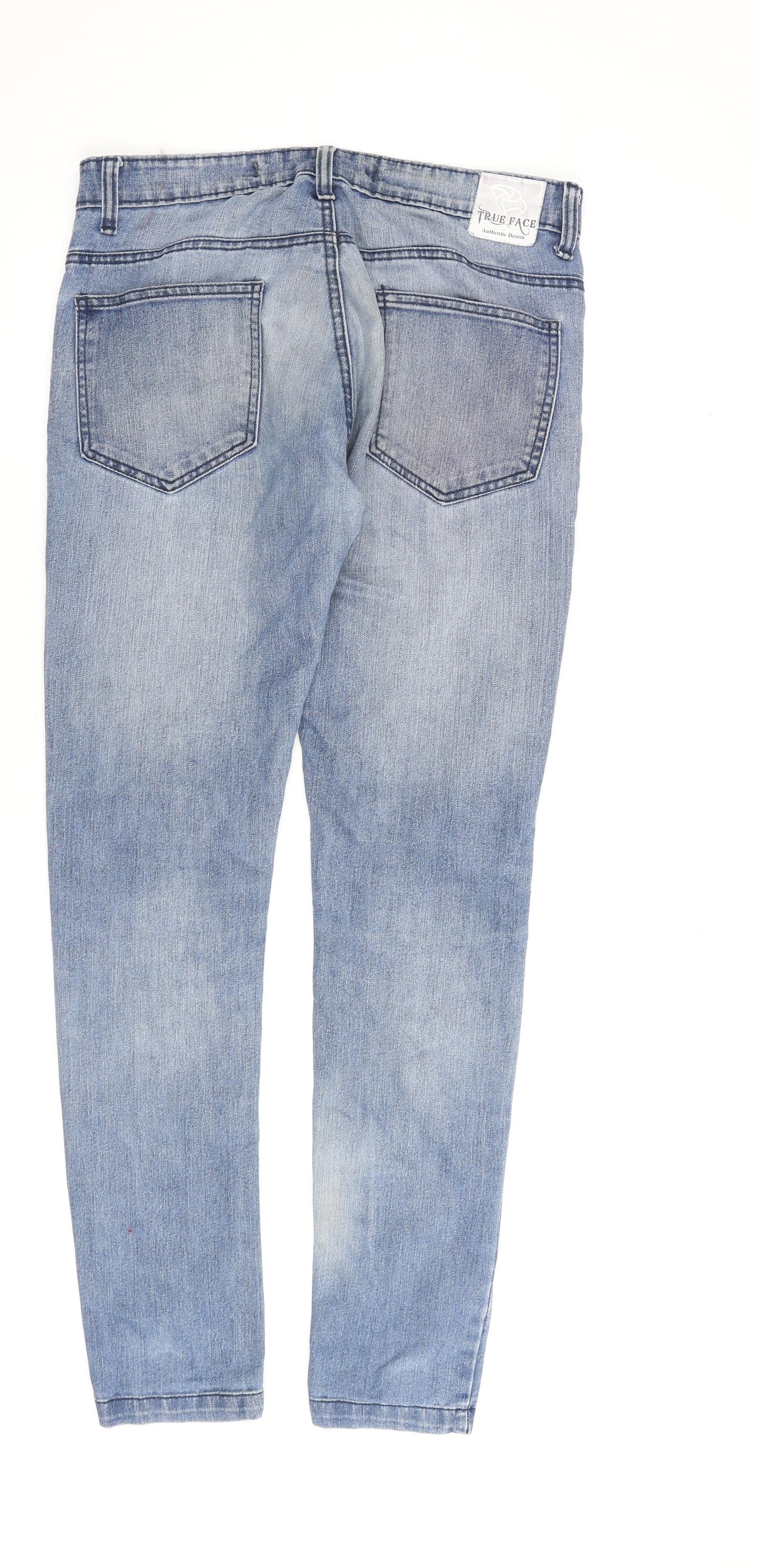 Mens UK Size 34 in Ture Face Regular Fit Skinny Blue Jeans